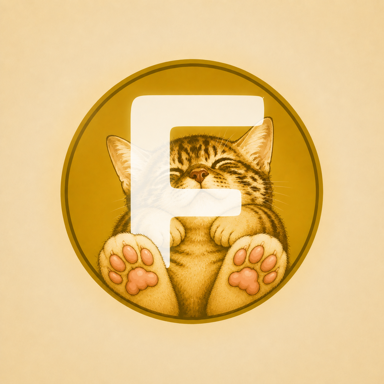 FeetCate coin logo — a smiling cat showing its toe beans on a golden coin